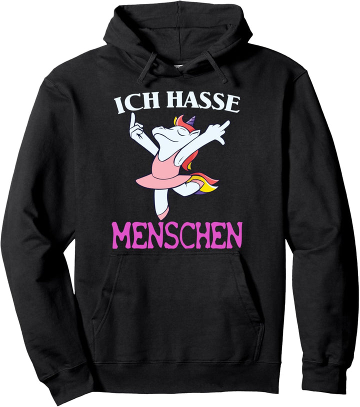 Einhorn Unicorn Lustig spruch hate people Ich hasse Menschen Pullover Hoodie