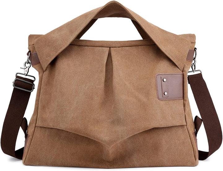 PORRASSO Damen Umhängetasche Casual Schultertasche Grosse Handtasche Frauen Canvas Shopper Tasche fü