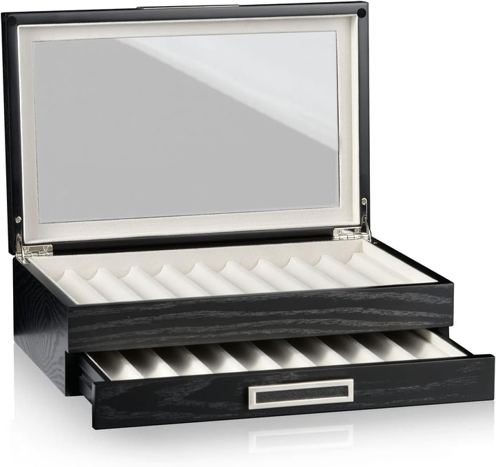 HEISSE & SÖHNE SEIT 1976® Schreibgeräte Box/Aufbewahrung/Vitrine Monteray Esche Furnier in Schwarz f