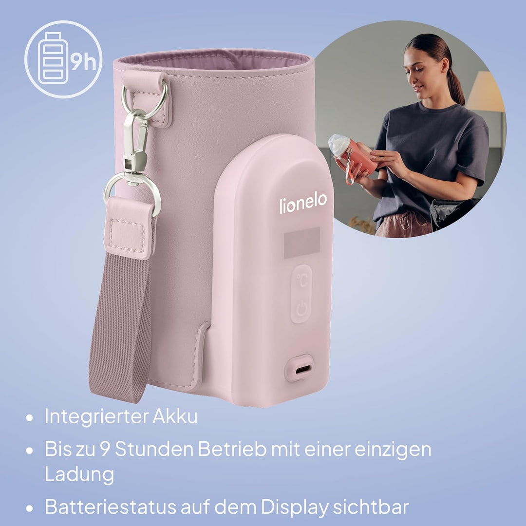 LIONELO Thermup Go Evo Tragbarer Babyflaschenwärmer, hält Flüssigkeiten warm, 5 Betriebstemperaturen