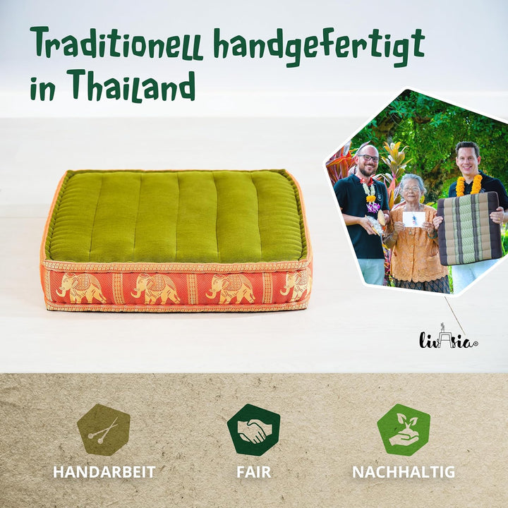 Livasia Sitzkissen Boden Thaiseide, Bodenkissen Indoor/Outdoor, Meditationskissen Yogakissen, Stuhla