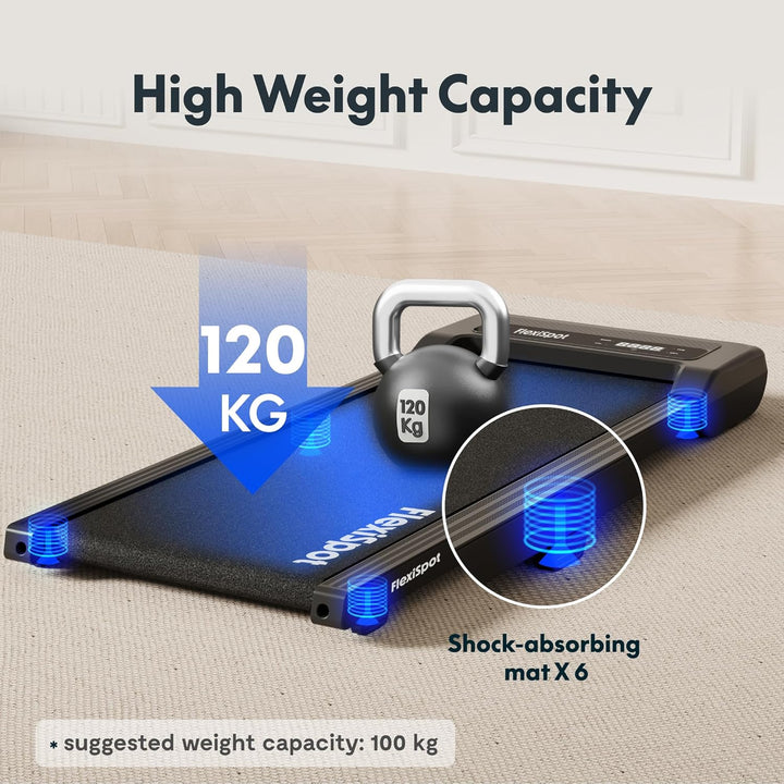 FlexiSpot Laufband bis 120 kg, Walking Pad 1-6 km/h, mit LED-Anzeige, Laufband mit Riemenscheiben un