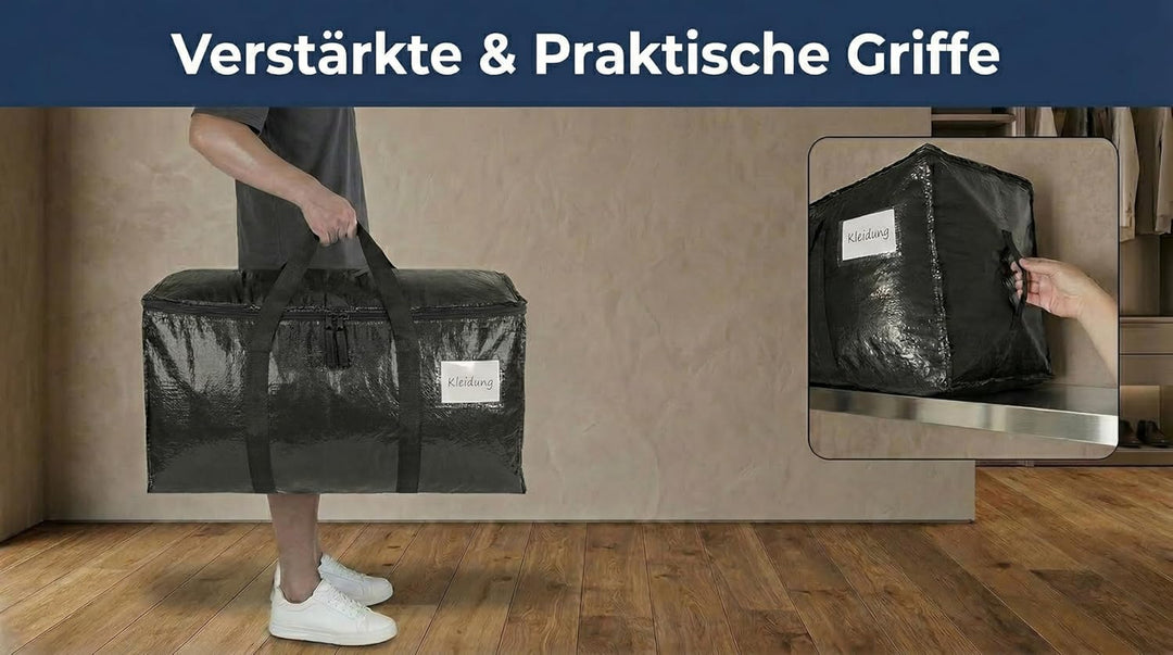6 Stück 91L Grosse Aufbewahrungstaschen, Strapazierfähige Umzugstaschen, Wasserabweisender,Faltbarer