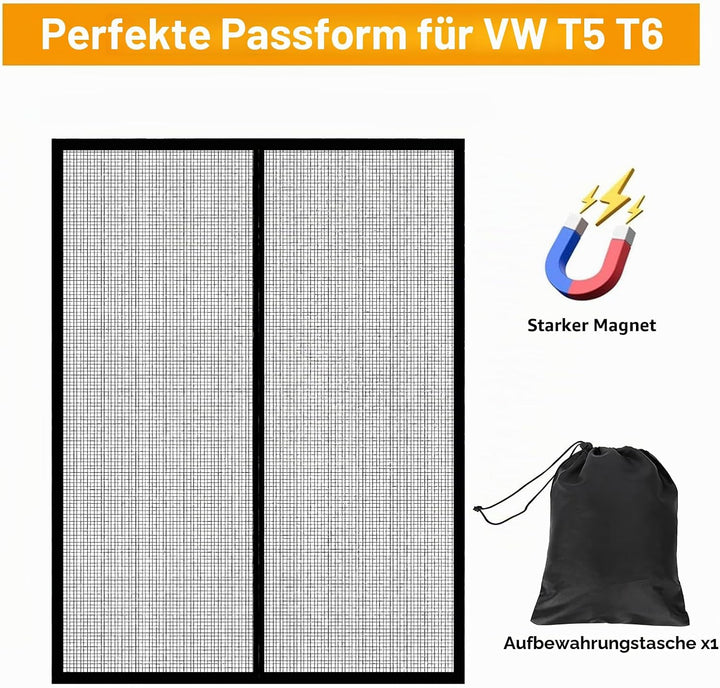 Moskitonetz Magnetisch für VW T5 T6 Schiebetür, Magnetisch Fliegengitter Auto Insektennetz Sonnensch
