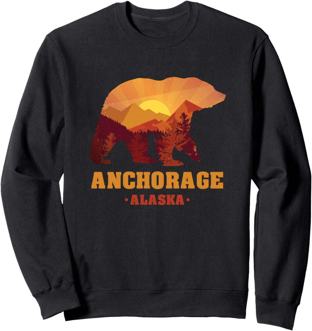 Anchorage Alaska Grizzlybär für Nordamerika Fan zur Reise Sweatshirt
