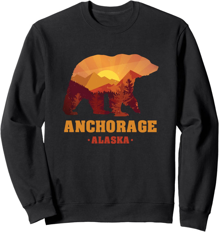 Anchorage Alaska Grizzlybär für Nordamerika Fan zur Reise Sweatshirt