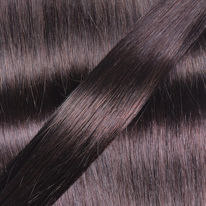 hair2heart Extensions Echthaar Bondings Gewellt - 50 Strähnen 1g 40cm 4/0 mittelbraun 