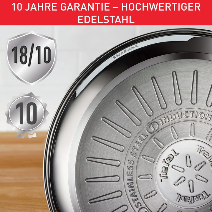 Tefal Infinite Pfanne Induktion 30 cm, Bratpfanne mit Antihaftversiegelung, Thermo-Signal bei ideale