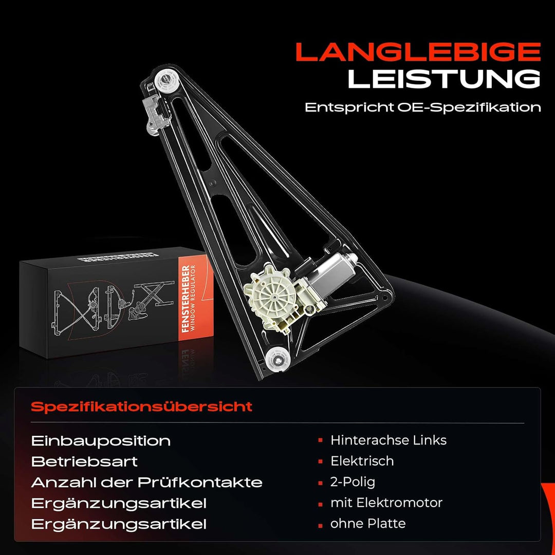 Frankberg Fensterheber Mit Motor Hinten Links Kompatibel mit 7er E38 Limousine 1994-2001 51358125203