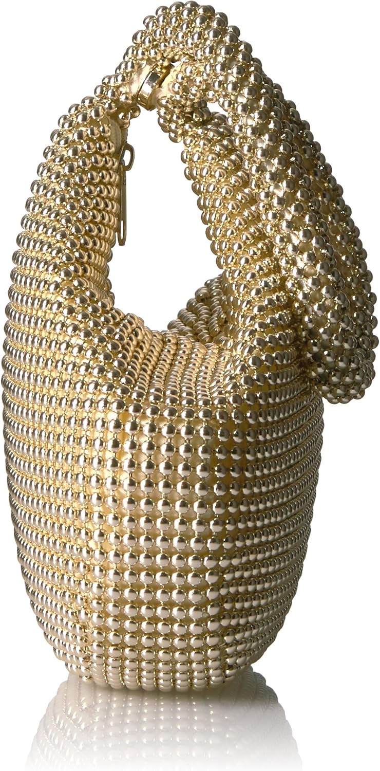 Jessica McClintock Damen Staci Mesh Wristlet Pouch Abendtasche Einheitsgrösse Hellgoldfarben, Einhei