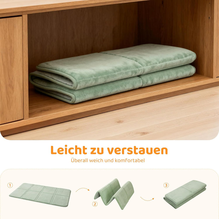 BYBYME 3cm Dicke Faltbare Krabbelmatte Baby, 120x180cm Spielmatte mit Rutschfester Unterseite, Weich