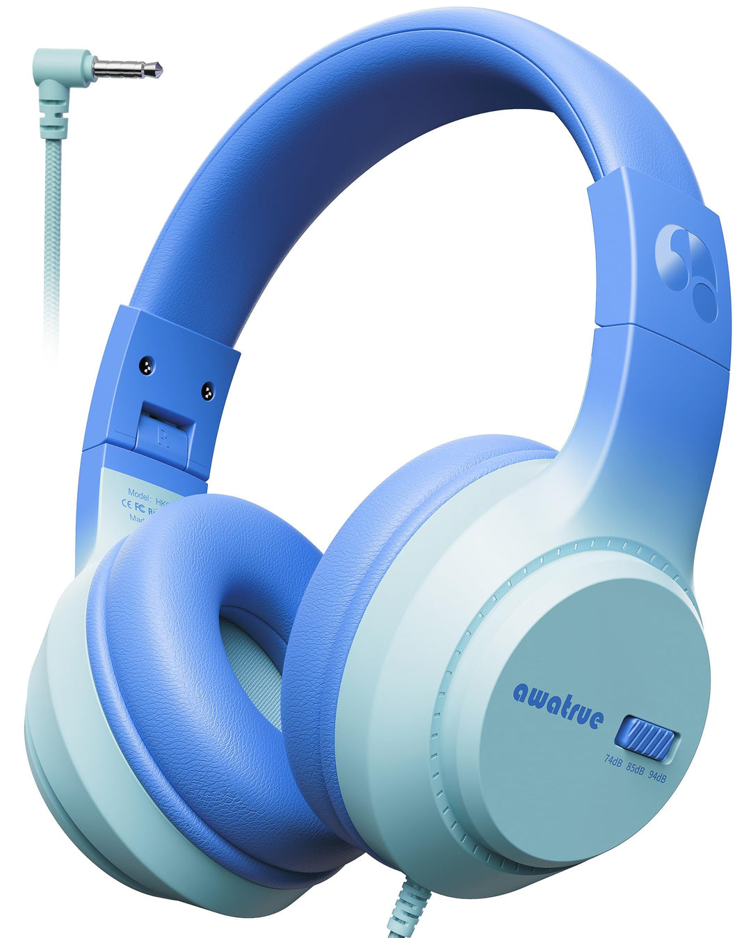 Kinder Kopfhörer, 74/85/94dB Sichere Lautstärke Kopfhörer Kinder mit Kabel, Stereo Sound, Faltbare,