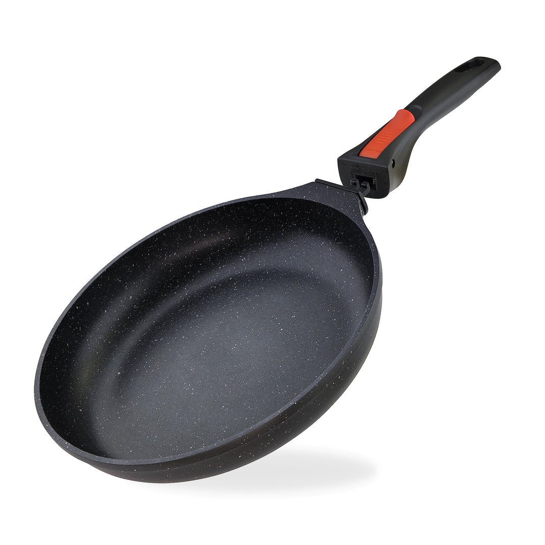 Linnuo Aluguss Pfanne 28 cm abnehmbarer Griff, Antihaft beschichtete Pfanne Induktion und alle Herde