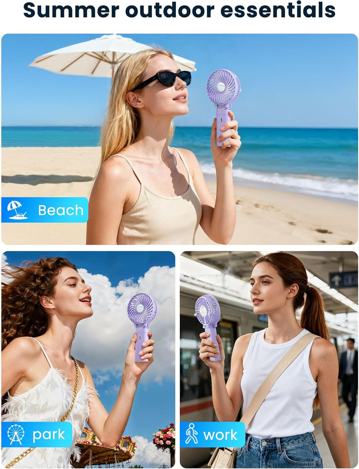 HandFan Handventilator, 5200 mAh, wiederaufladbar, 20 Stunden Laufzeit, Handventilator, 3 Geschwindi