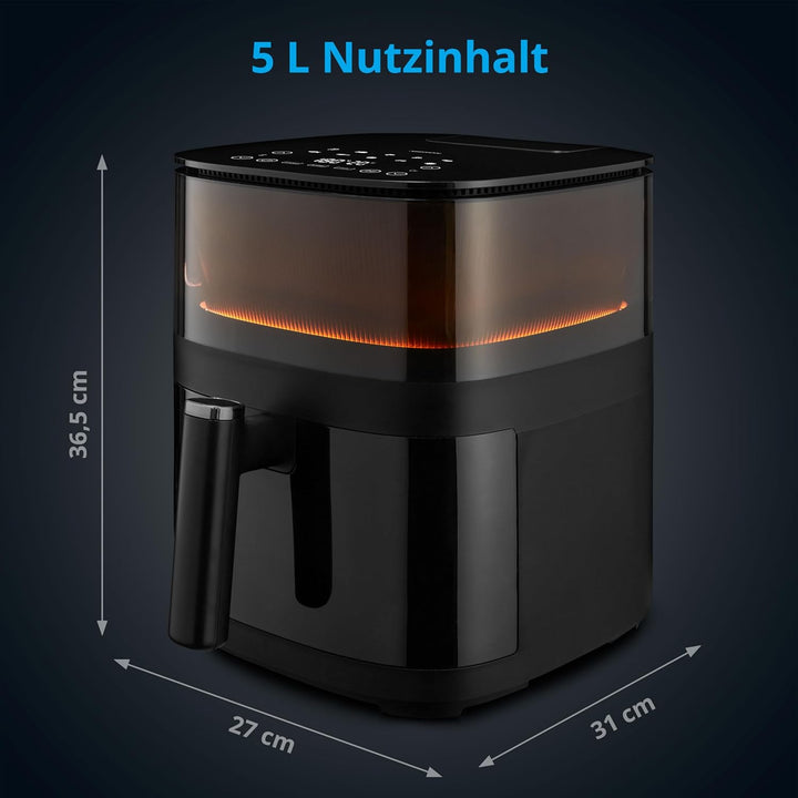 MEDION X10 XL Heissluftfritteuse (5 Liter Frittierkorb, innovative Wassersprühfunktion für krosse kn