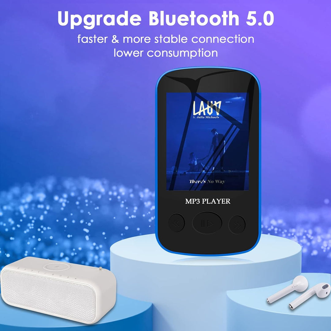 32GB Leichter Sport MP3 Player - Mini Wearable Aiworth Musik Player mit Bluetooth 5.0, HiFi Sound, K