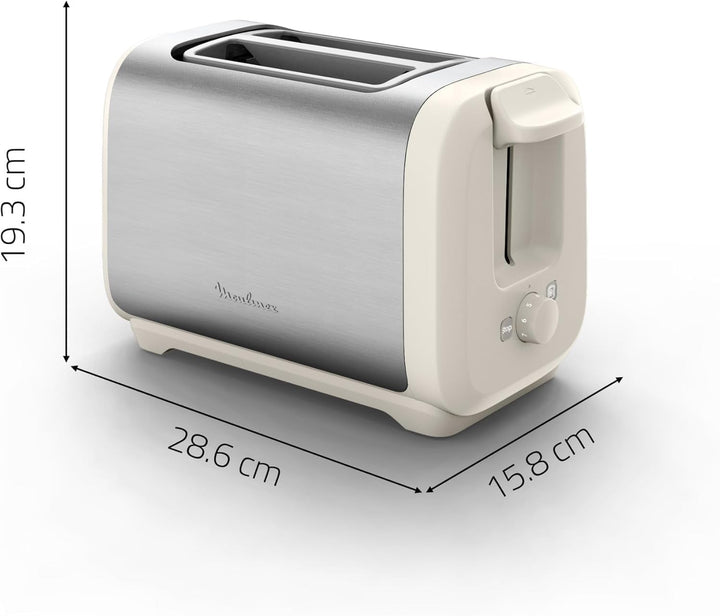 Moulinex Subito, Toaster mit 2 Schlitzen und Brötchenwärmer, schnellere Röstung, geringerer Verbrauc