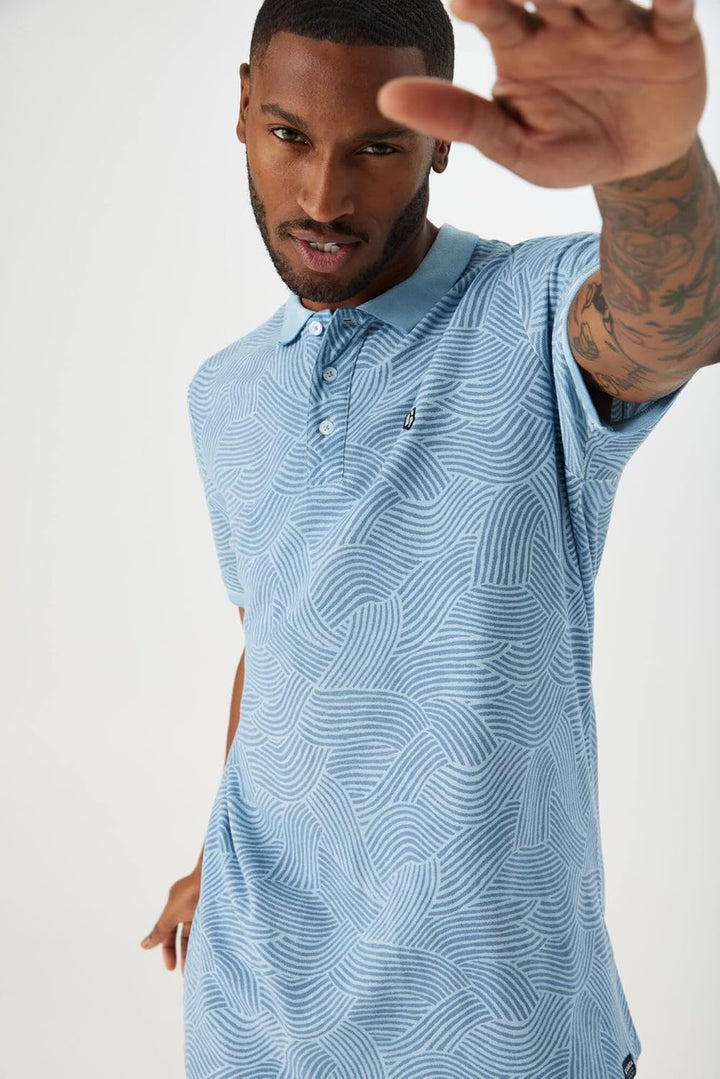 GARCIA Herren Polo, Dusty Blue