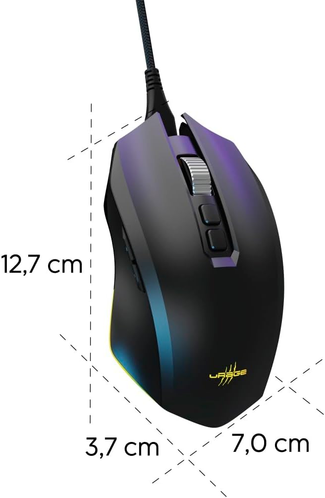 uRage Gaming-Maus „Reaper 800 8K“ kabelgebunden, 26.000 DPI, 8.000 Hz, RGB | Maus schwarz, Pixart-Se