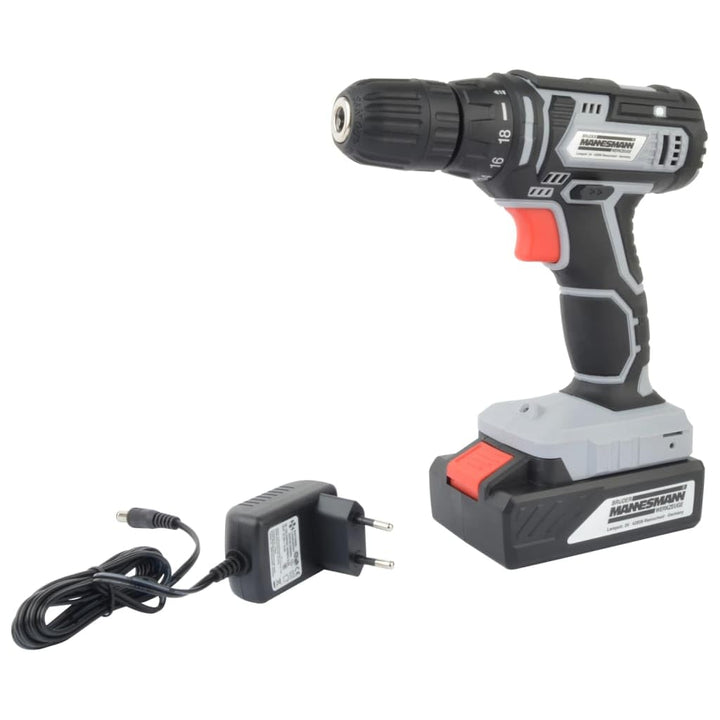 Brüder Mannesmann Akkubohrschrauber 24 V Li-Ion, 10 mm Schnellspannbohrfutter, LED-Licht, Set für He