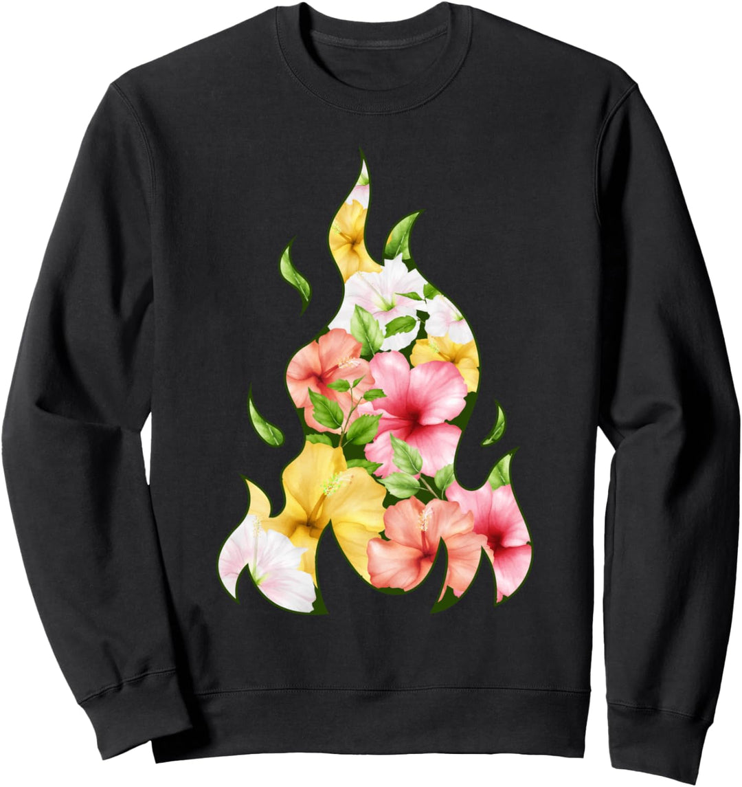 Coconut Girl Ästhetische Hibiskusflamme Sweatshirt