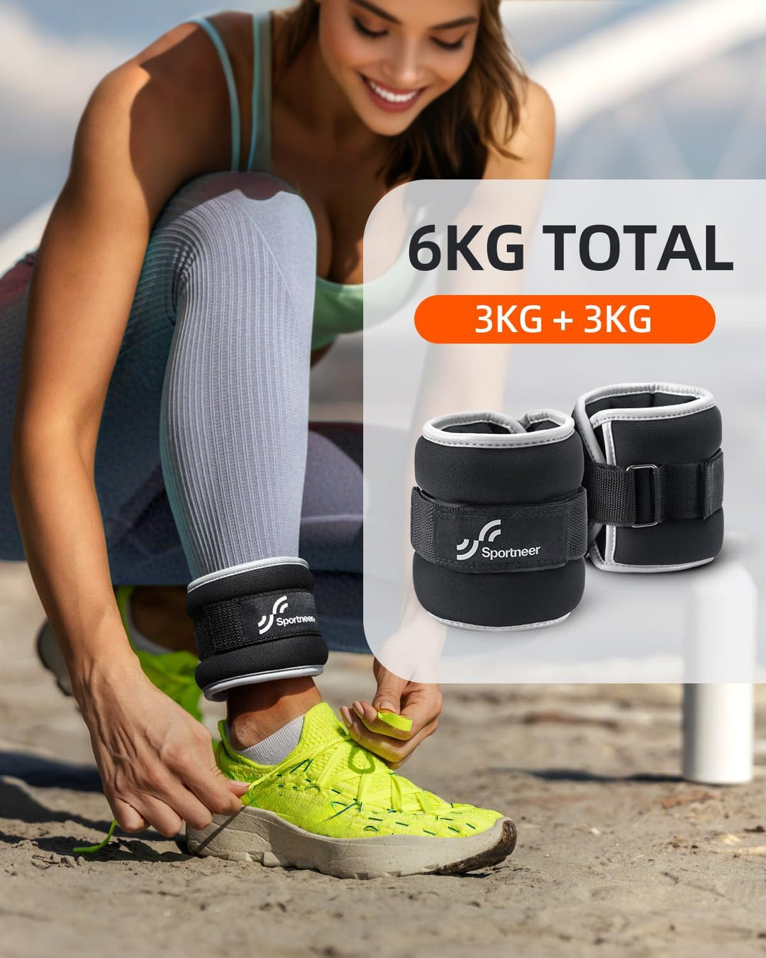 Sportneer Knöchelgewichte für Beine und Arme - Gewichtsmanschetten Set für Frauen und Männer für Kra