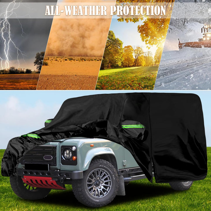 Autoabdeckung Wasserdicht Ersatz für Land Rover Defender 110 1990-2016, Vollgarage Autoplane Outdoor