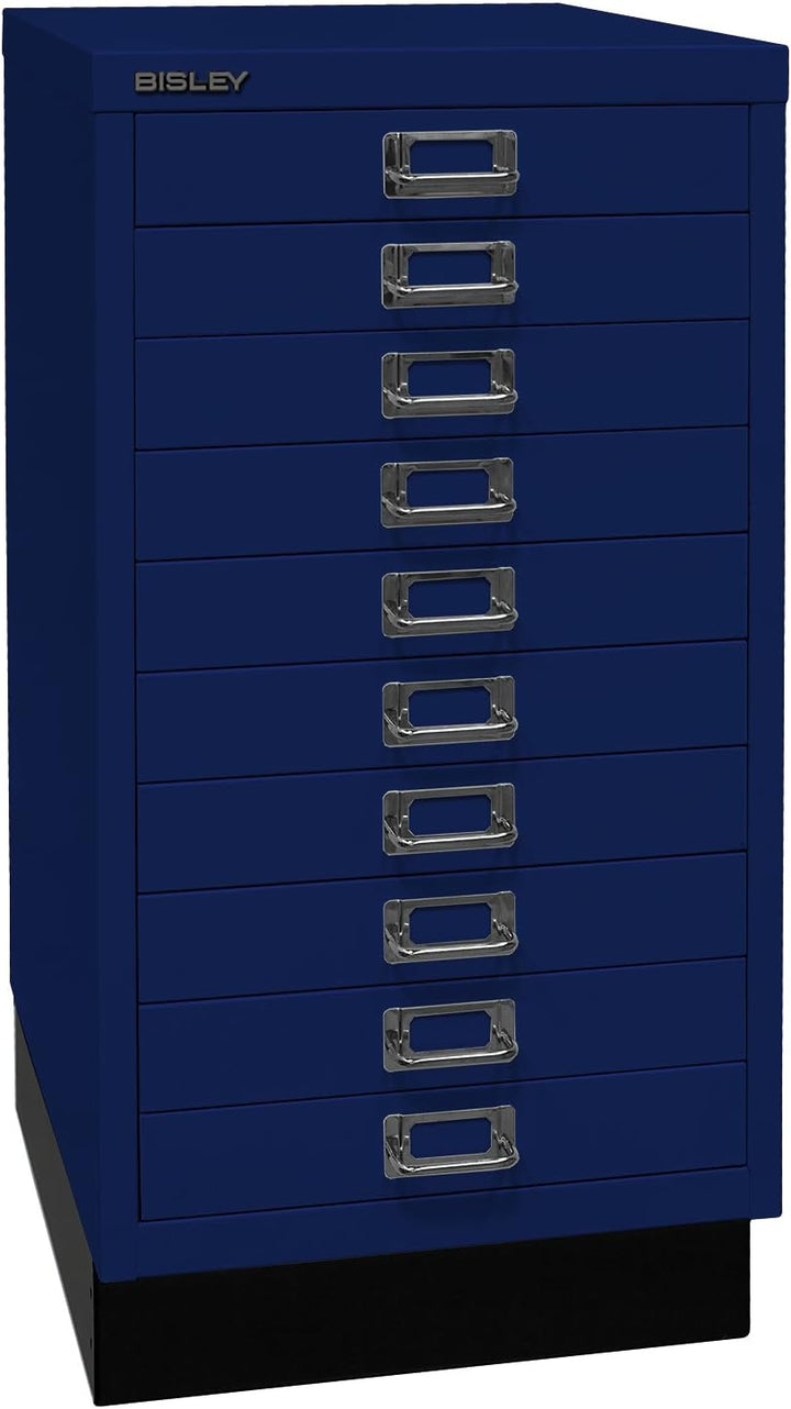 BISLEY MultiDrawer, 29er Serie mit Sockel, DIN A3, 10 Schubladen, Metall, 645 Lichtgrau, 43.2 x 34.9