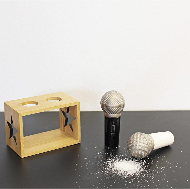 Mikrofon Salt & Pepper Shaker | Die coolen Gewürzstreuer in Mikrofon Optik | Keramik- Salz und Pfeff
