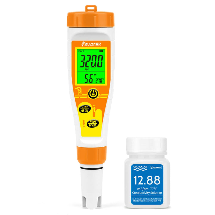 Pool pH Messgerät und Salzgehalt Messgerät für Salzwasserpools, Digitales Poolwassertester mit 12.88