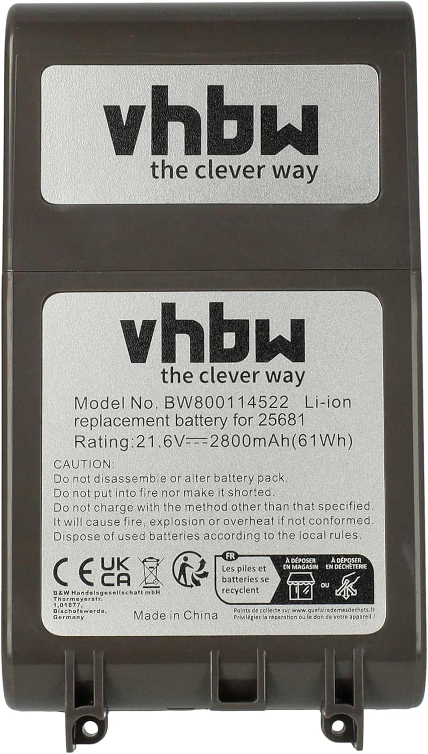 vhbw Akku kompatibel mit Dyson V8 Absolute, V8 Animal, SV10, V8, V8 Absolute Cord-Free Home Cleaner
