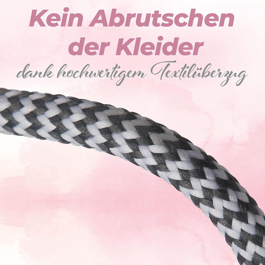 Elegante Kleiderbügel [40 Stück] in Grau - Platzsparende Metallkleiderbügel mit Textilüberzug - Schm