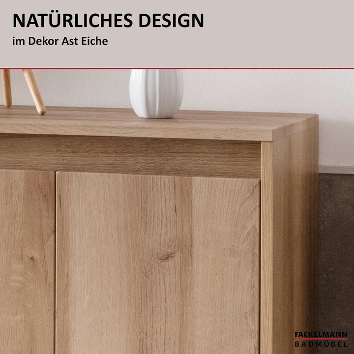 FACKELMANN Doppel-Midischrank Natura/Badschrank mit Soft-Close/Masse (B x H x T): ca. 60,2 x 82,6 x