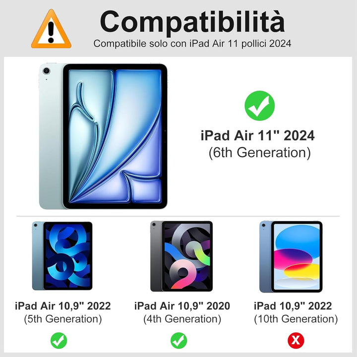 FOGARI Tastatur für iPad Air 11 M3 2025/M2 2024, Italienische Tastatur, abnehmbare Bluetooth-Schutzh
