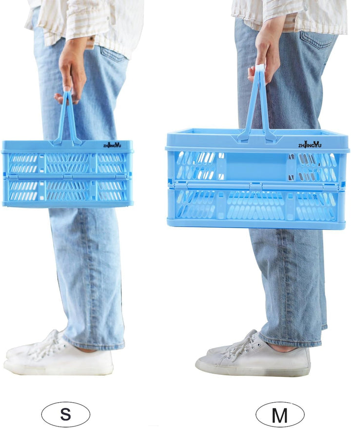 Klappbox 20L, Klappkiste mit Griff(38 * 25 * 20cm) Klappkorb, Einkaufskorb Plastik für Küche Schlafz
