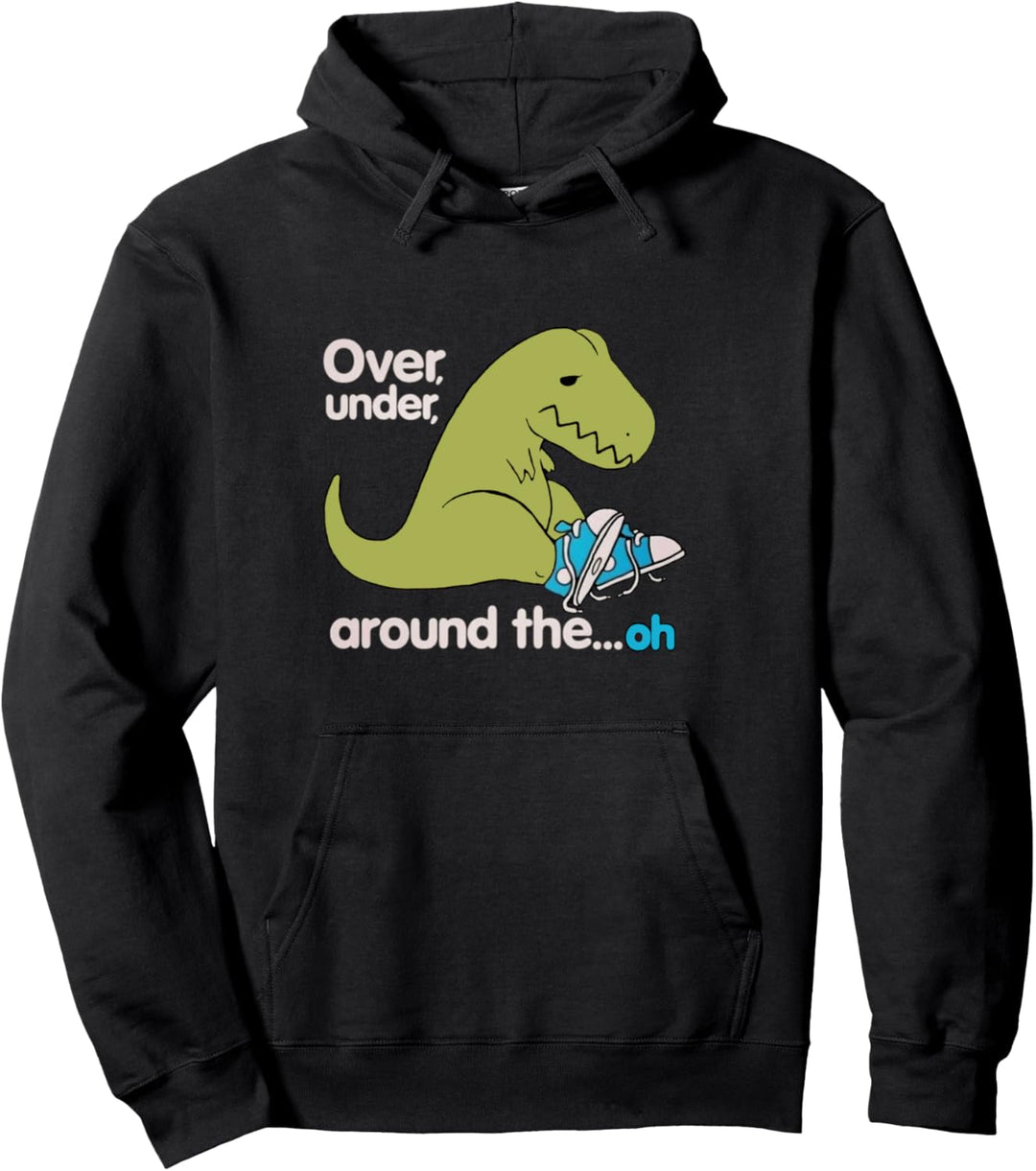 T-Rex Tying Shoes Dinosaur Dino Cool Cute Humorous Funny Pullover Hoodie