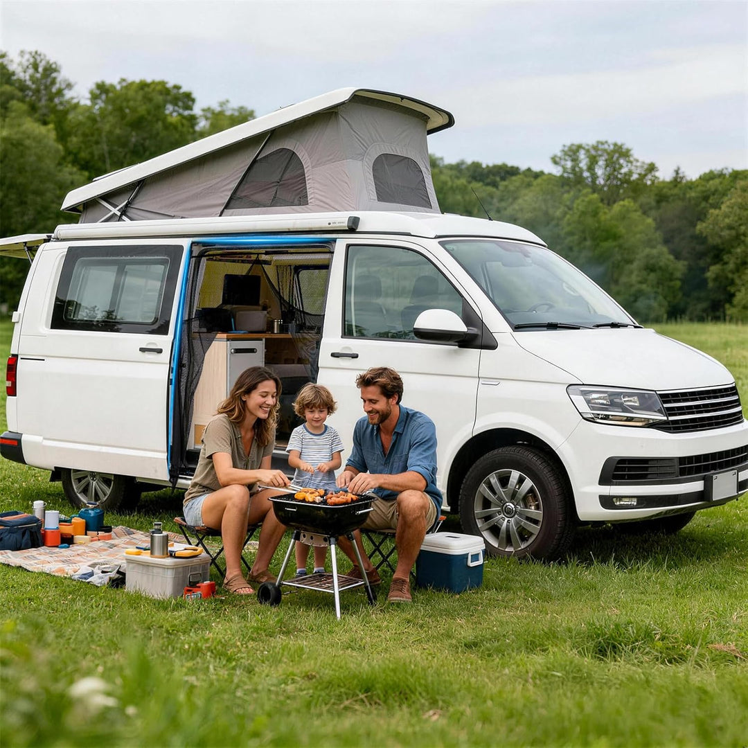 Moskitonetz Magnetisch für VW T5 T6 Schiebetür | Insektennetz & Fliegengitter mit Schattennetz | Son
