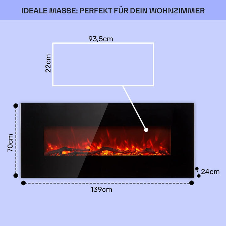 Klarstein Elektrokamin, Elektro Heizungen für Wohnzimmer & Innenräume, Elektrischer Kamin mit LED Fl