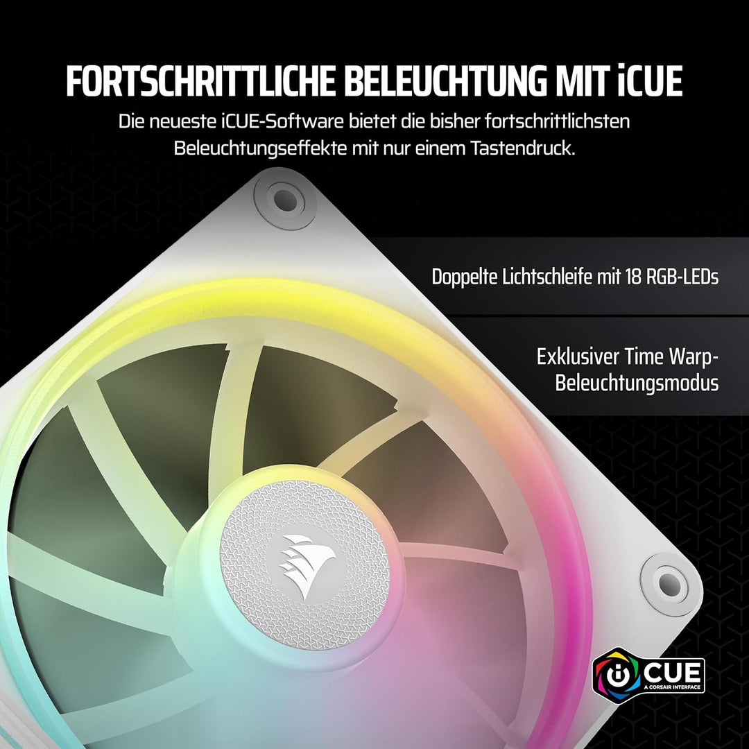 CORSAIR iCUE LINK LX140 RGB 140mm PWM-Lüfter Einzelpackung – Dual Light Loops – Erfordert iCUE LINK