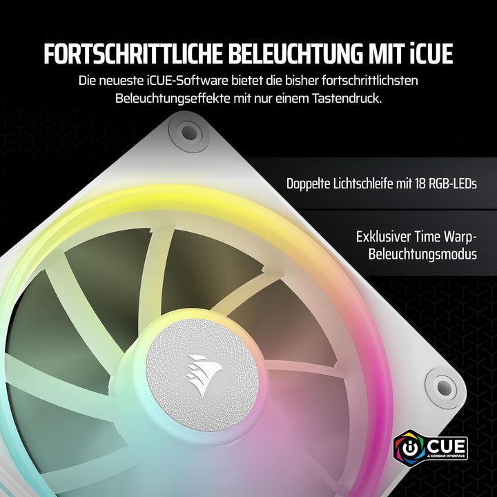 CORSAIR iCUE LINK LX140 RGB 140mm PWM-Lüfter Einzelpackung – Dual Light Loops – Erfordert iCUE LINK