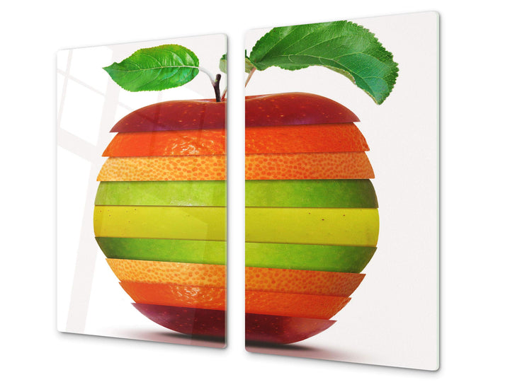 Küchenbrett aus Hartglas und Induktionskochplattenabdeckung – Schneideplatten SINGLE mit 60 x 52 cm