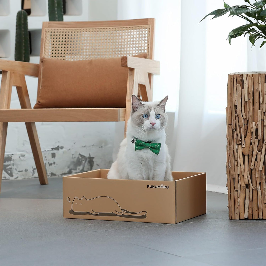 FUKUMARU Kratzbrett Katze, 5er-Set, Katzenkratzbox mit hochwertiger Karton, Doppelseitige Kratzpappe