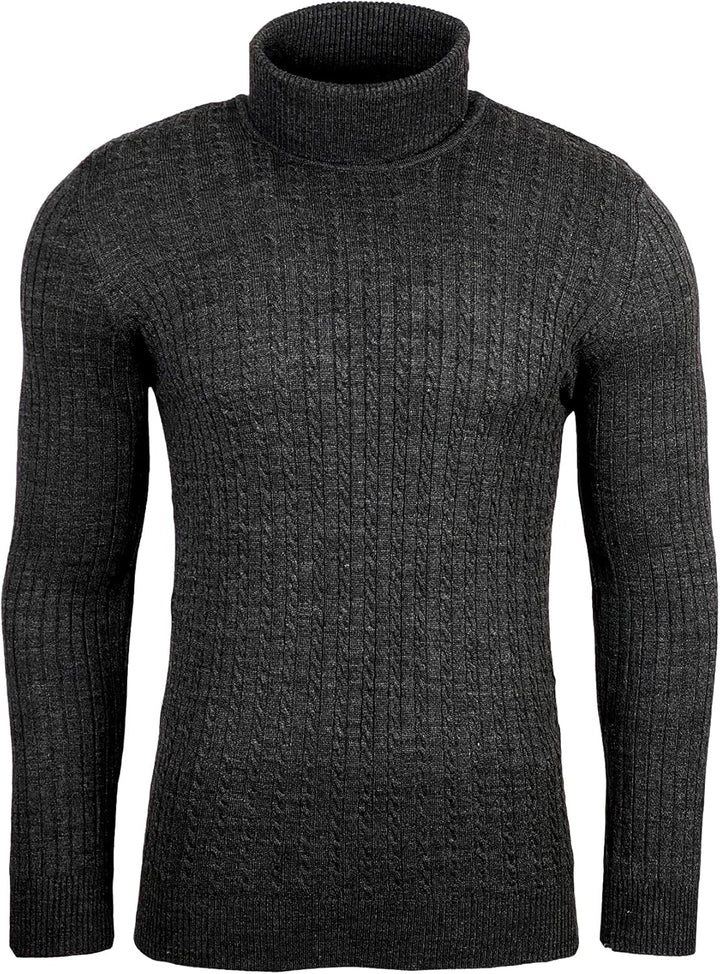 Baxboy Herren Rollkragen Pullover Langarmshirt Feinstrick Sweater Rollkragen Freizeit Slim fit Basic