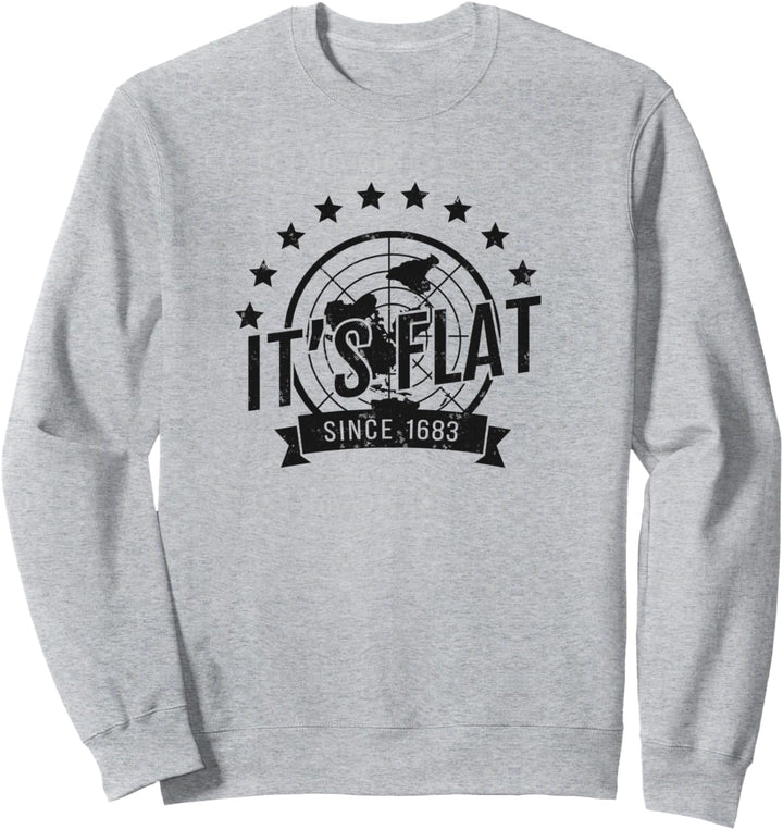 Flache Erde Retrokarte Wissenschaftliche Verschwörung Sweatshirt
