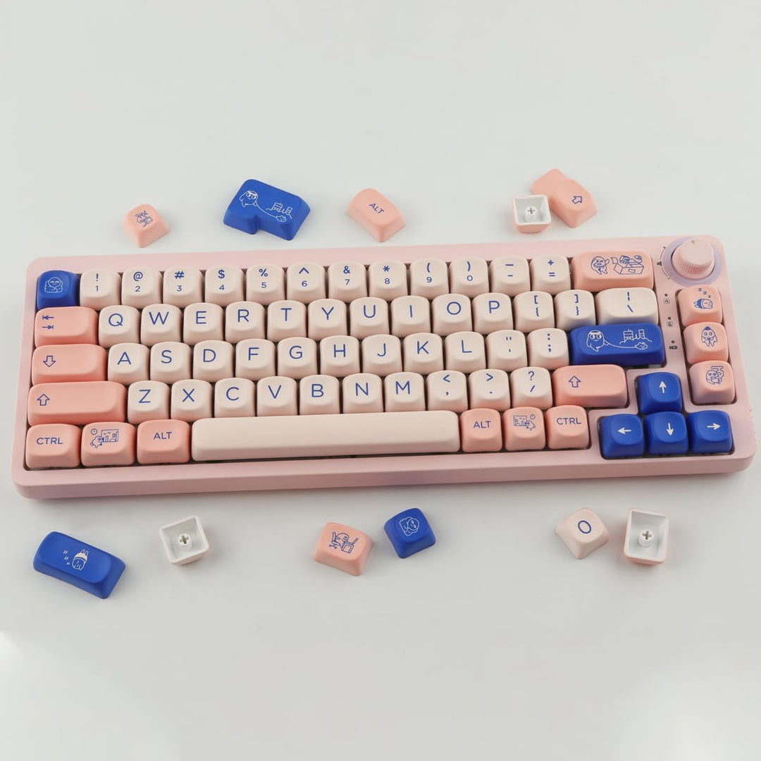 Sunzit Keycaps 148 Tasten PBT Keycaps Set MOA Profil Dye-Sub Niedliche rosa Keycaps Tastenkappen für