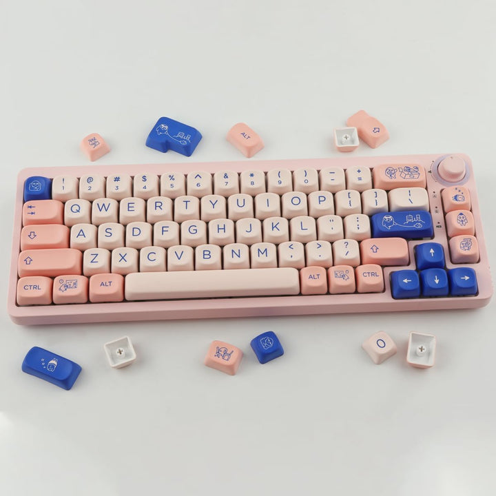 Sunzit Keycaps 148 Tasten PBT Keycaps Set MOA Profil Dye-Sub Niedliche rosa Keycaps Tastenkappen für