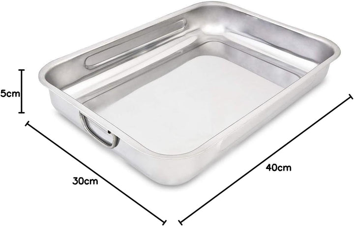 Menax - Auflaufform Set Mit Griffen - Rechteckig Ofenfeste Bräter - Lasagne Auflaufform - Silber - 4