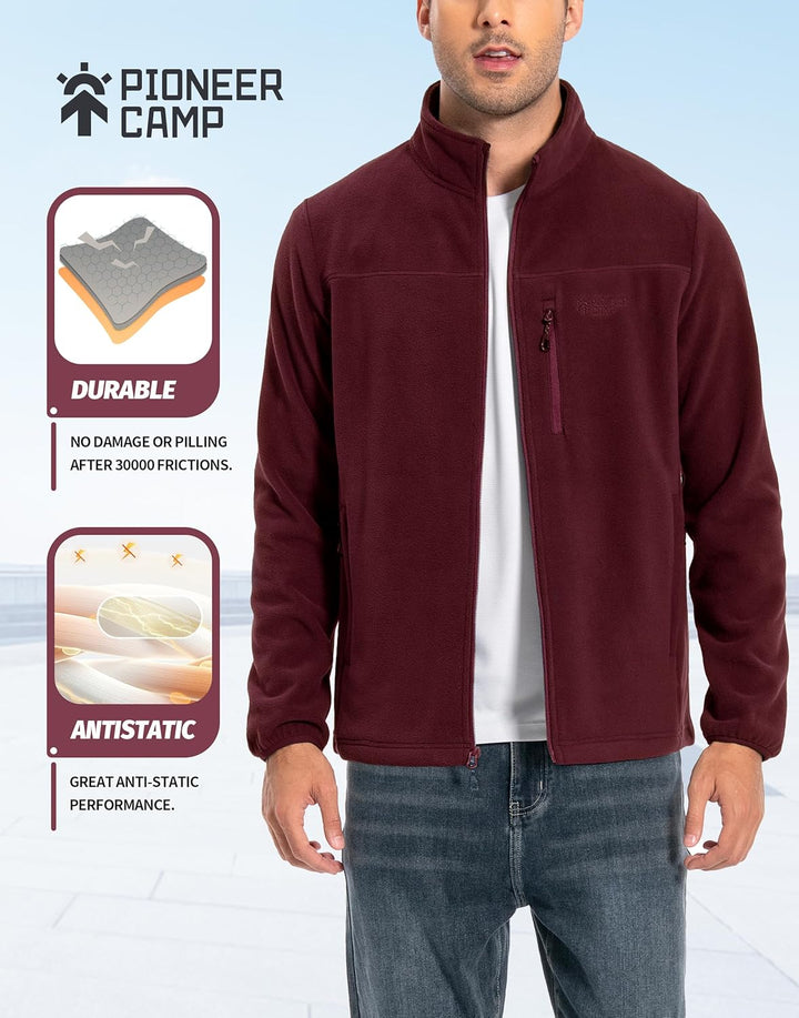Pioneer Camp Herren Fleecejacke Full Zip Outdoor Polar Leicht Winddicht Jacke mit Reissverschluss S