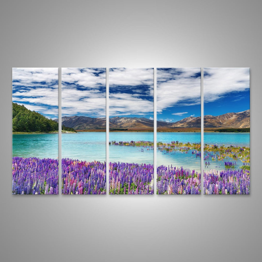 islandburner Bild auf Leinwand Lake Tekapo, Südinsel, Neuseeland Wandbild, Poster, Leinwandbild HRZ-