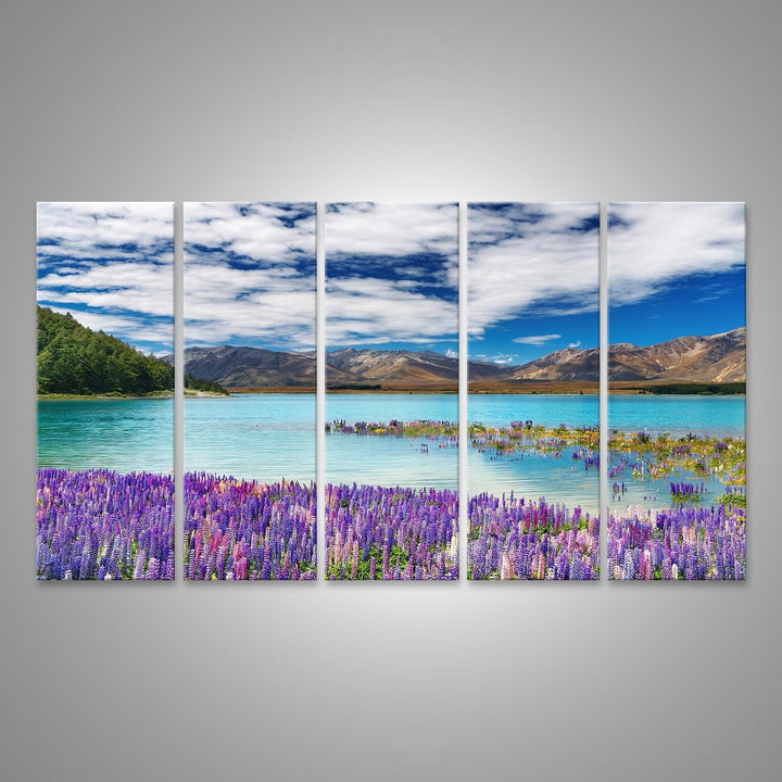 islandburner Bild auf Leinwand Lake Tekapo, Südinsel, Neuseeland Wandbild, Poster, Leinwandbild HRZ-